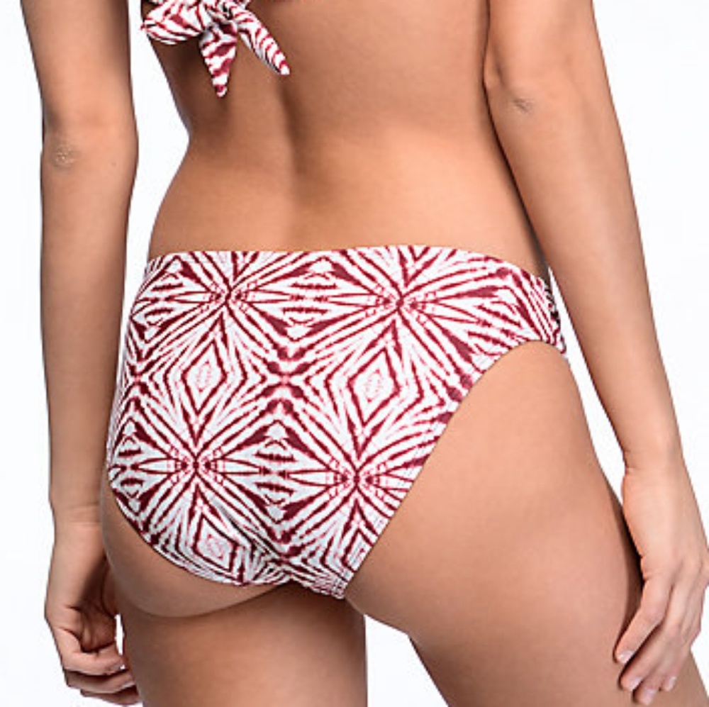 Malibu bikini bottoms swimwear swimsuit bathing suit beach summer red tie dye - Picture 2 of 4